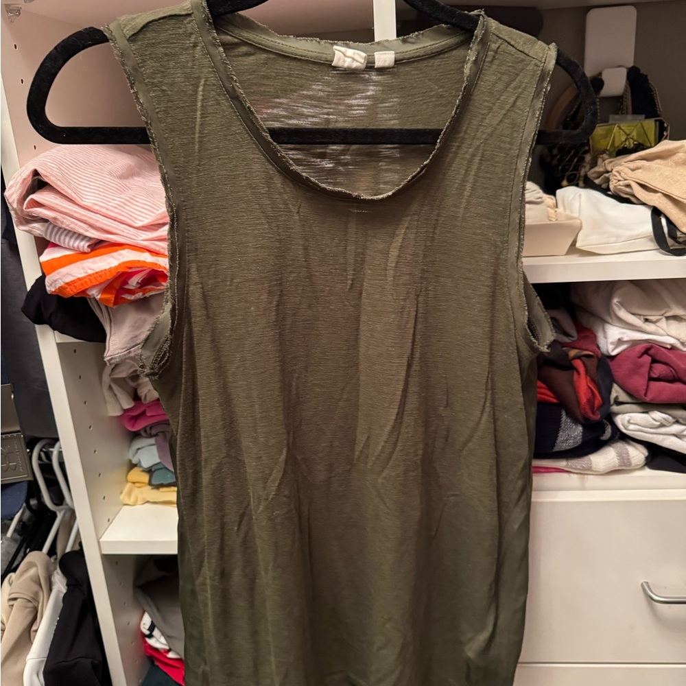 Olive Green Sleeveless Top